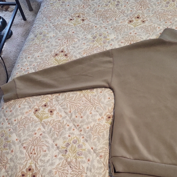 Women's Taupe Half-Zip Sweater - Picture 5 of 6